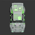 Green Sporty Modified Car With Neon Accents Spoiler And White Wheels