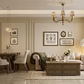 Elegant Light Luxury Living And Dining Room With Comfortable Furnishings And Delicate Home Decor