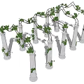 Arched Pergola With White Columns And Lush Green Climbing Vines