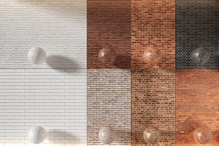 Brick wall culture stone wall brick red brick wall white brick wall 3d model