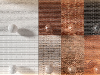 Brick wall culture stone wall brick red brick wall white brick wall 3d model