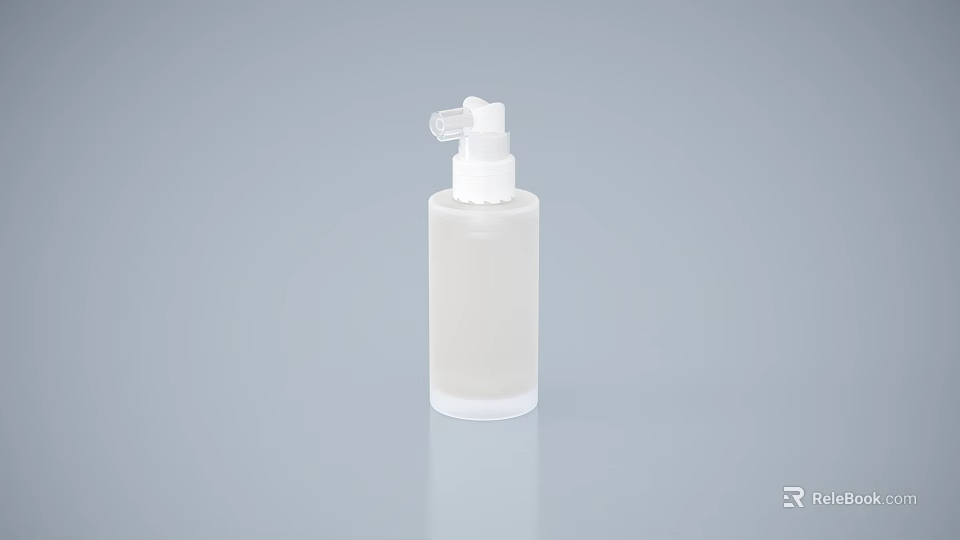 White Plastic Spray Bottle With Pump Dispenser And Clear Body Design 3d model 