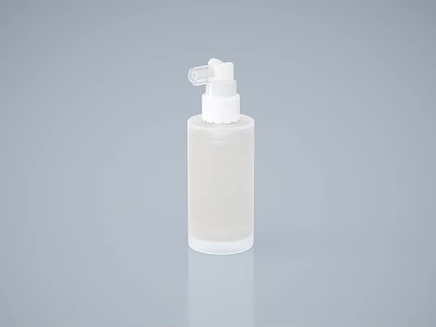 White Plastic Spray Bottle With Pump Dispenser And Clear Body Design 3d model