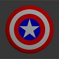 Captain America Shield Red White Blue Circular With Silver Star Design