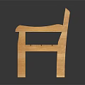 Natural Wooden Outdoor Bench with Slatted Backrest and Armrests Simple Design
