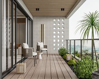 Modern Balcony 3d model