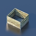 Wooden box storage basket 3d model