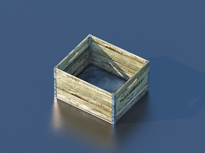 Wooden box storage basket 3d model