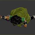 Broly Anime Game Character Action Figure Dynamic Pose Black Spiky Hair Green Armor Purple Pants