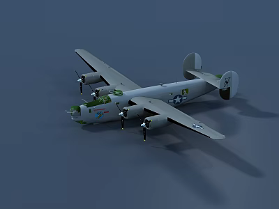 Sleek Military Fighter Jet With Green White Paint Star Insignia And Twin Propellers 3d model