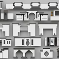 Traditional Chinese Scenic Wall Various Designs With Carved Patterns And Geometric Openings