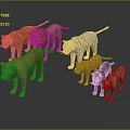 Collection of Big Cat Animal Models Including Tiger Lion White Tiger and Cheetah