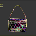 Fashionable Black and Gold Handbag With Honeycomb Pattern And Bee Decorations