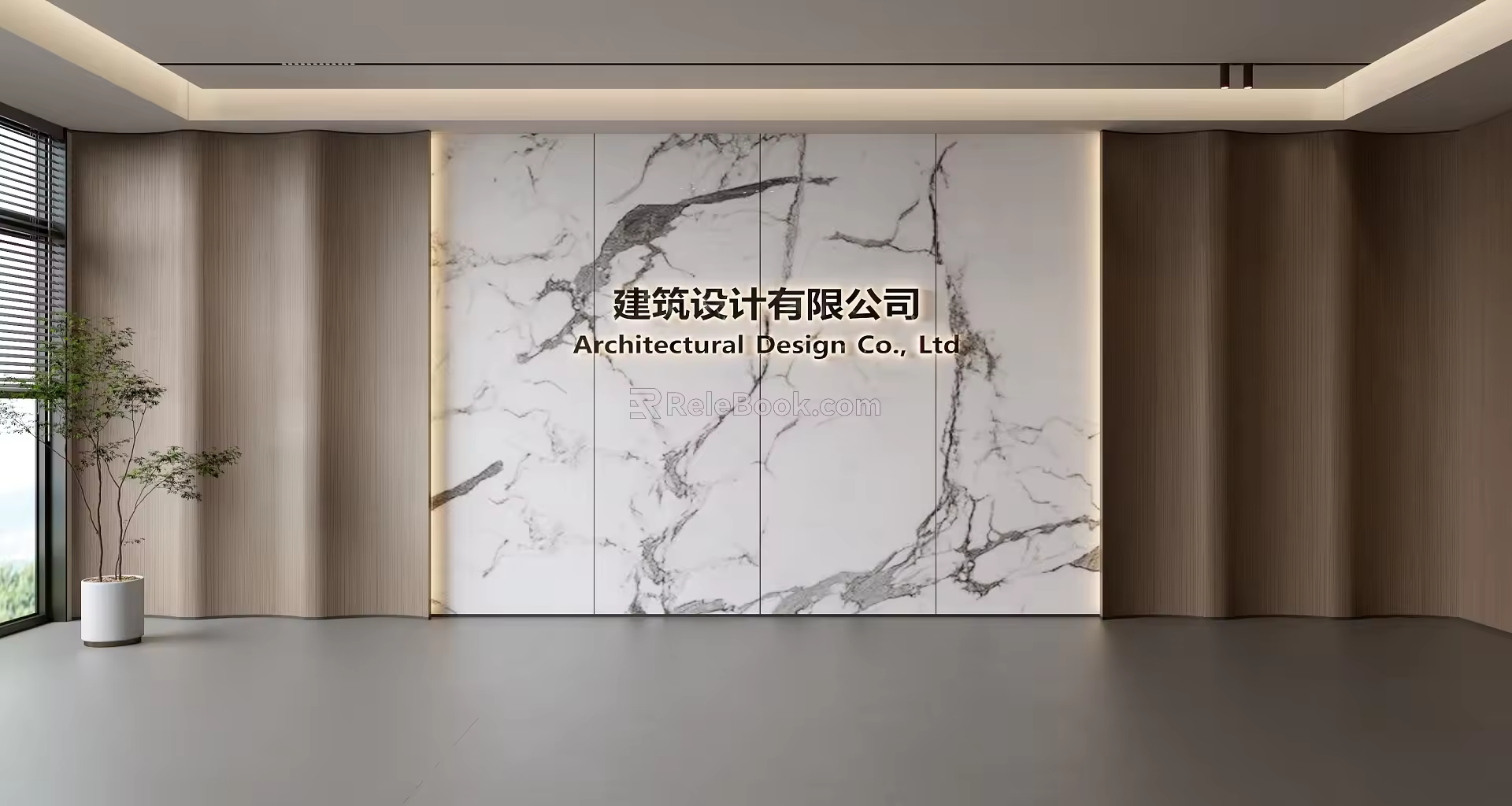 Modern Front Desk Background Wall Simple Background Wall Front Desk Reception Area Background Wall Company Front Desk Background Wall 3d model