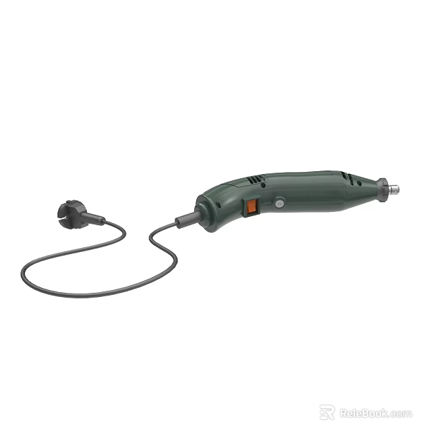 Green Electric Power Grinder Tool with Power Cord and Plug 3d model 