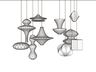 New Chinese Chandelier Lantern Chandelier 3d model
