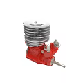Red And Silver Model Engine With Heat Sink Cylinder For RC Vehicles