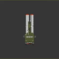 Green Military Missile Launch Vehicle With White Launch Tubes Multi Wheel Chassis And Transport Structure