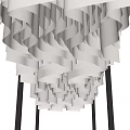 Modern White Pergola With Layered Origami Like Structure And Black Pillars