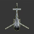 Helicopter With Modern Design 3D Rendered Sleek Body And Rotor Blades On Dark Reflective Background