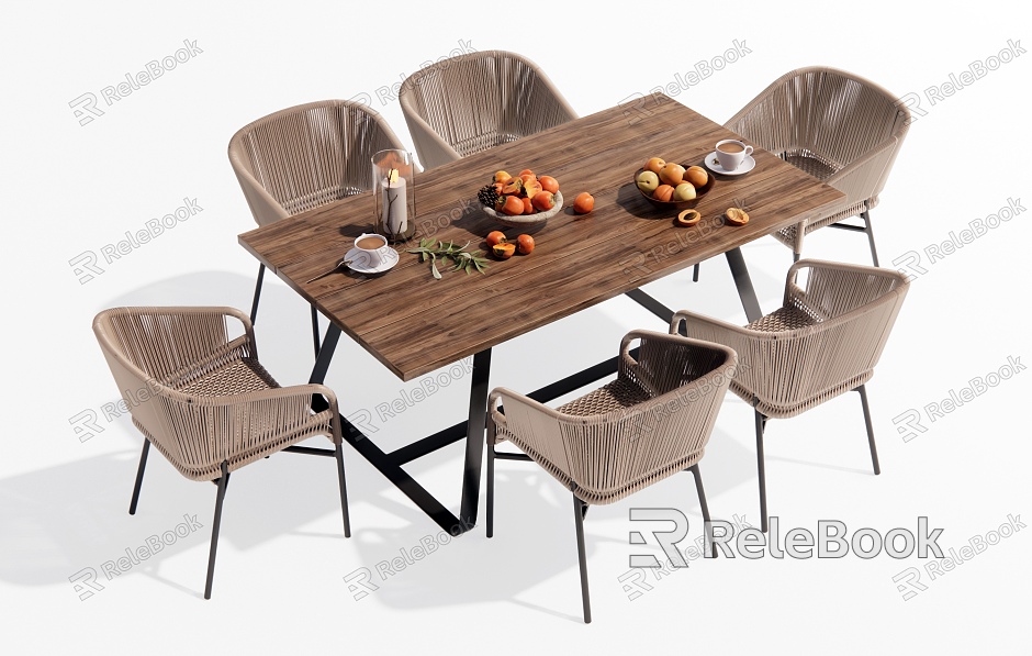 Modern Outdoor Table and Chair Leisure Table and Chair Dining Table and Chair Outdoor Dining Table Leisure Chair Outdoor Chair Rattan Leisure Chair model