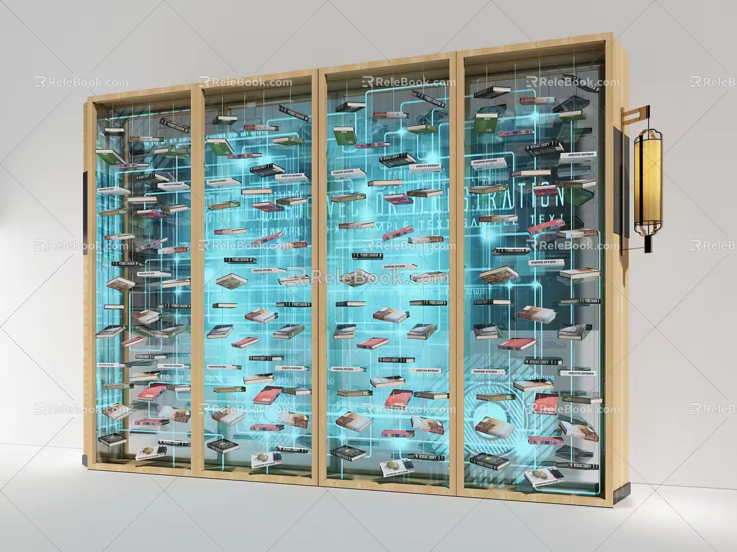 Modern bookcase shape bookcase 3d model