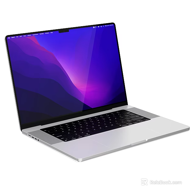 Modern Silver Laptop With High Resolution Screen Slim Design And Thin Body 3d model 