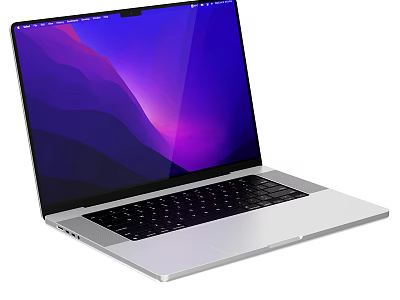 Modern Silver Laptop With High Resolution Screen Slim Design And Thin Body 3d model