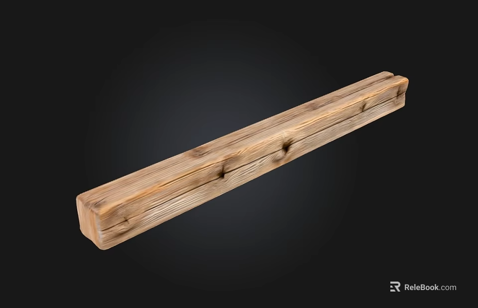 Natural Stone Wood Long Decorative Board With Smooth Wooden Grain Surface 3d model 