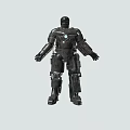 Game And Movie Character Iron Armor With Glowing Core Mechanical Design Features