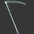 Stylish Scythe Weapon With Red And Black Blade And White Handle Design