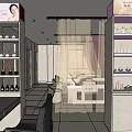 Modern Beauty Hair Salon Interior With Styling Chairs Mirrors Lighting And Reception Desk