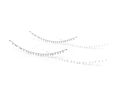 Abstract Black And White Curved Line Pattern With Dots And Waves 3d model