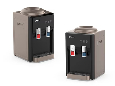 MIVO Desktop Water Dispensers With Red And Blue Buttons Black Brown Design For Home Office 3d model