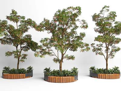 Modern Landscape Seat Landscape Tree Pool Sitting Stool Special-shaped Planting Pool 3d model