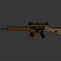 High Precision Sniper Rifle With Wooden Stock Decorative Patterns And Tactical Scope