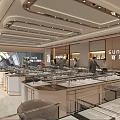 Elegant Modern Jewelry Store Interior With Glass Display Cases And Customers Shopping