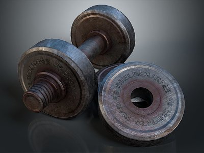 Dumbbell coated dumbbell dip dumbbell water dumbbell plating dumbbell paint dumbbell sponge dumbbell 3d model