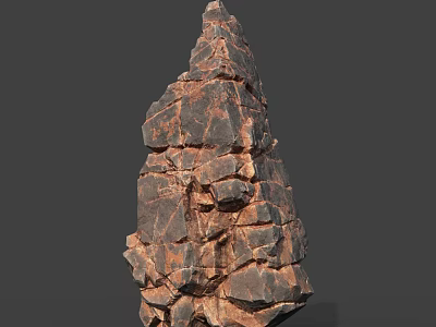 Rough Textured Wood Stone With Irregular Cracked Surface And Dark Brown Black Layers 3d model