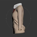 Beige Cardigan Outfit With White Shirt And Red Bow Tie For Casual Fashion Look