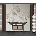New Chinese-style end view cabinet 3d model