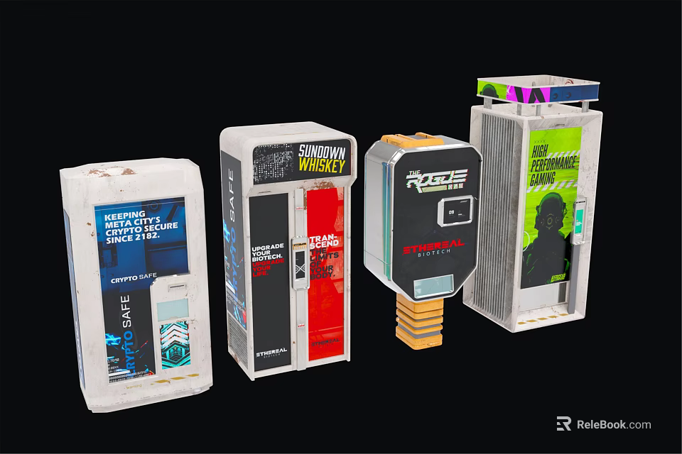 Public Facility Product Display With Transparent Smart Watch And Wireless Charger Packages 3d model 
