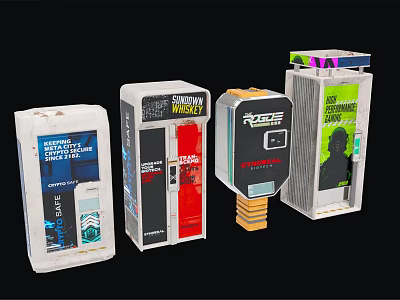 Public Facility Product Display With Transparent Smart Watch And Wireless Charger Packages 3d model