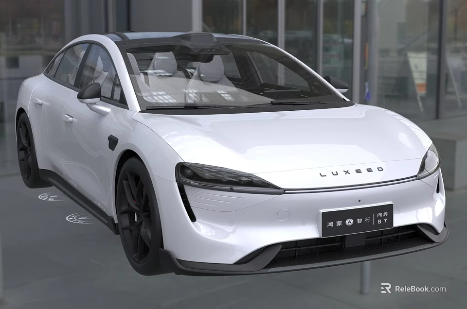 LUXGEN Stylish White Sedan Featuring Sleek Body Lines And Modern LED Headlights 3d model 