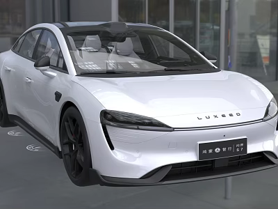 LUXGEN Stylish White Sedan Featuring Sleek Body Lines And Modern LED Headlights 3d model