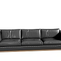 Modern Black Leather Three Seater Sofa With Sleek Design And Clean Lines 3d model