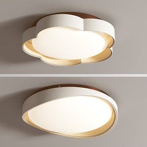 Cream wind ceiling lamp 3d model