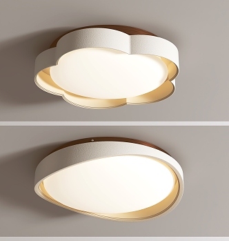 Cream wind ceiling lamp 3d model