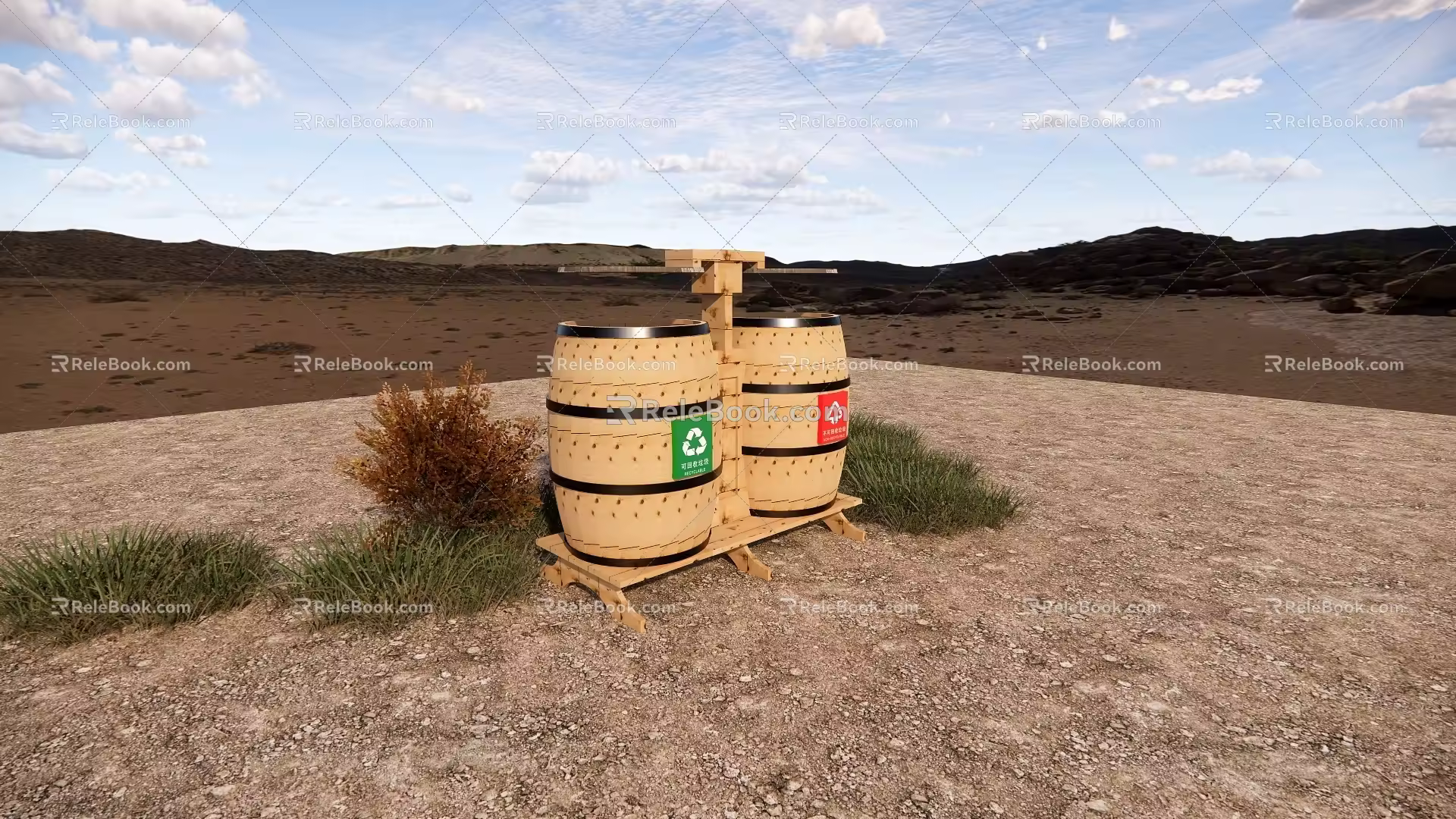 Modern trash can 3d model