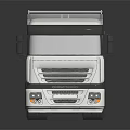 White Modern Dump Truck Loaded With Stones On Shiny Reflective Surface